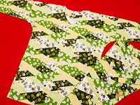 義若オリジナル 鯉口シャツ・ダボシャツ 菱切りばめに花